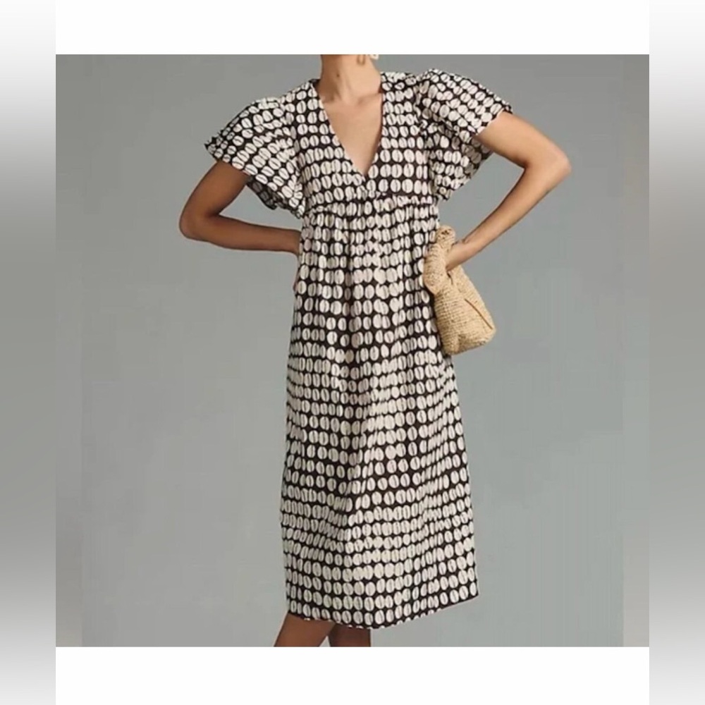 Maeve Anthropologie Cotton Printed Midi Dress Small